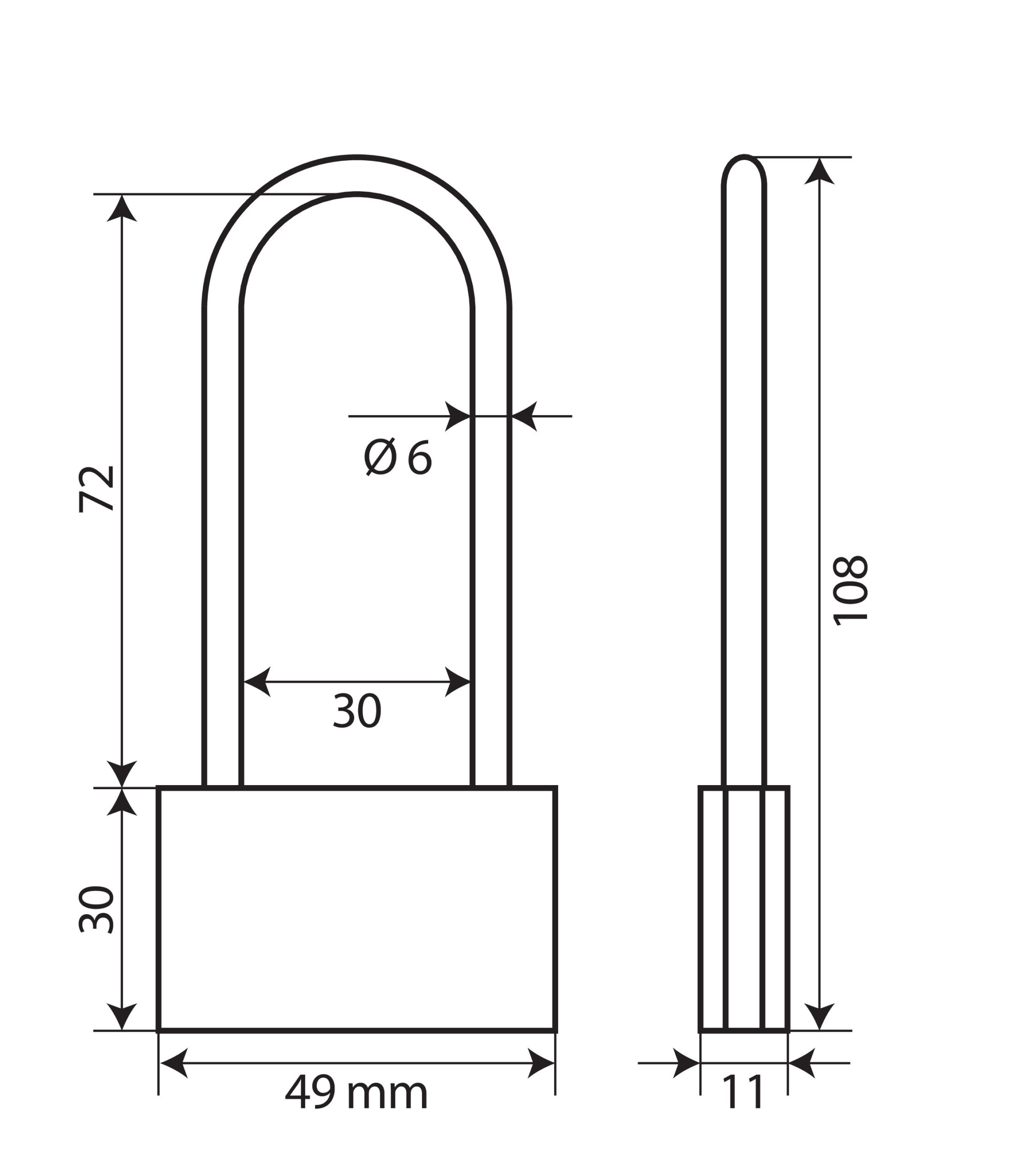 Basic, lucchetto in ottone - 50 mm XL - immagine 3