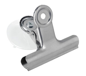 Set 2 clips in metallo con ventosa - L - 75 mm