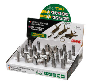 Multi Tools, coltelli multifunzione tascabili, espositore 24 pz