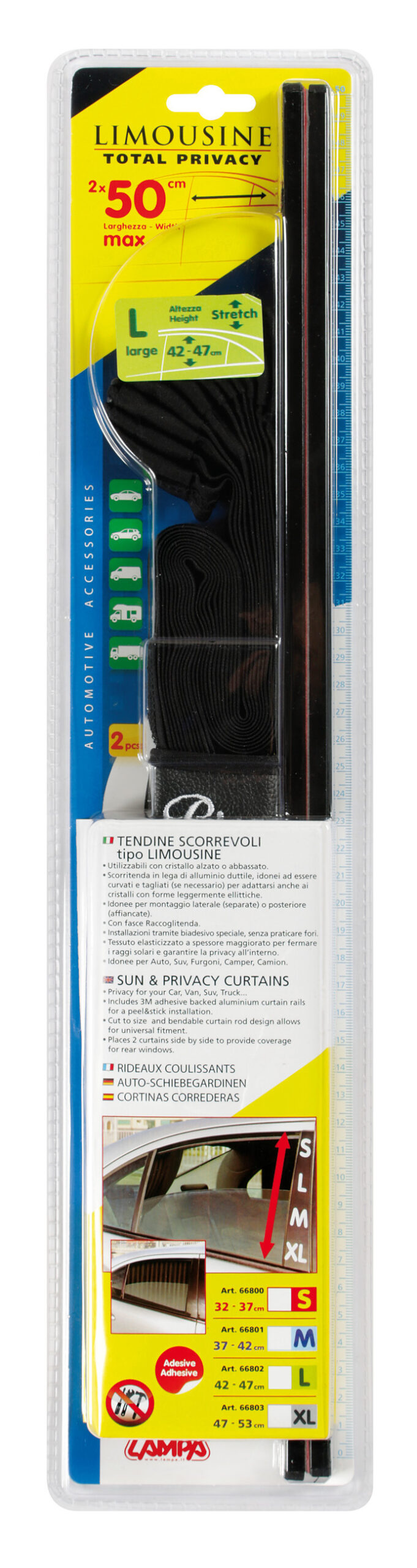 Limousine, coppia tendine scorrevoli - Largh. 50 cm - Alt. 42/47 cm - immagine 4