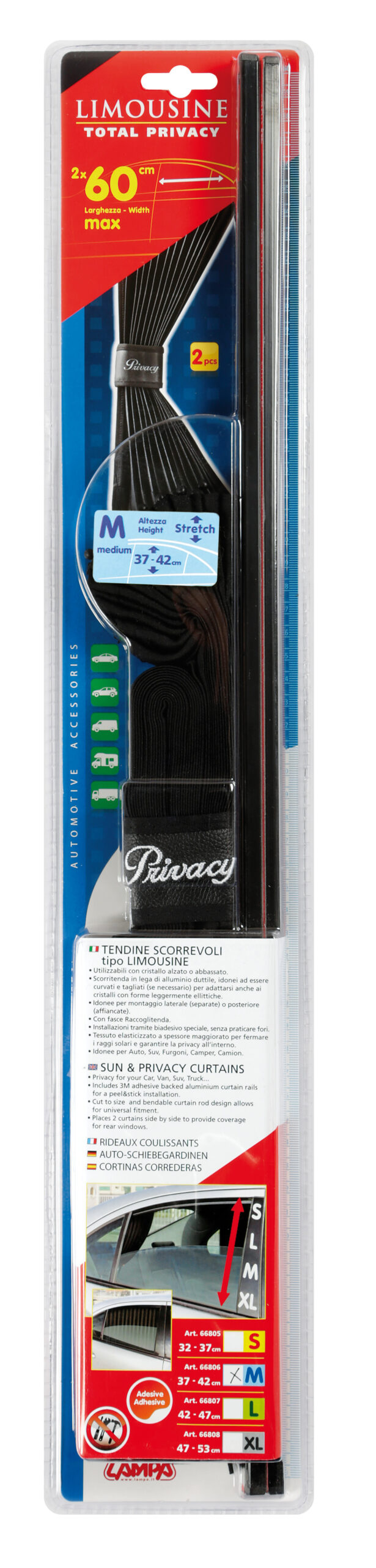 Limousine, coppia tendine scorrevoli - Largh. 60 cm - Alt. 37/42 cm - immagine 4