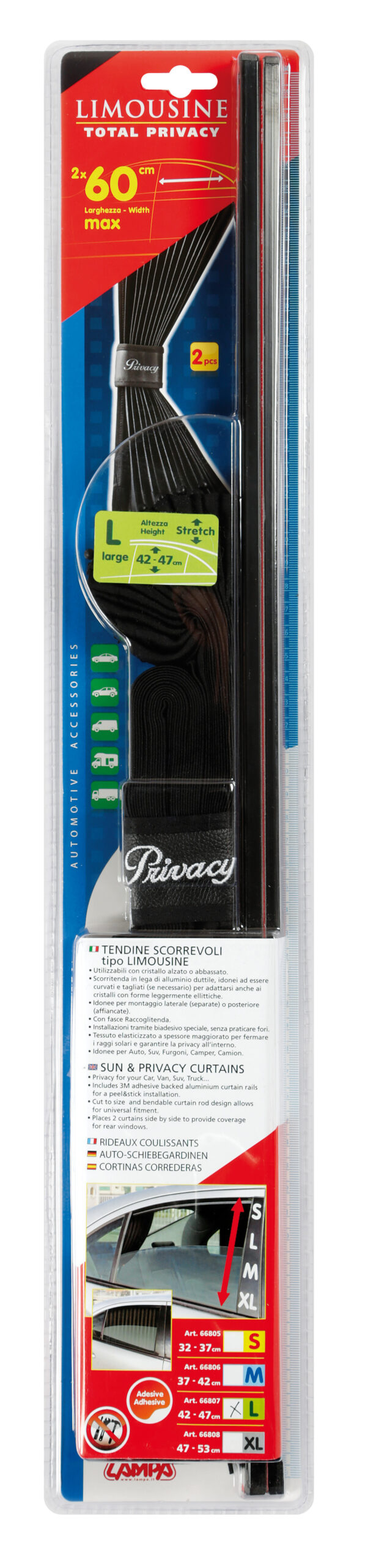 Limousine, coppia tendine scorrevoli - Largh. 60 cm - Alt. 42/47 cm - immagine 4