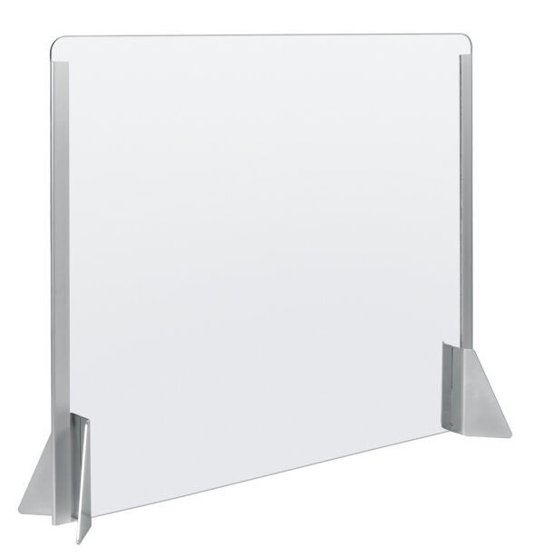 Schermo protettivo parafiato senza feritoia per banconi e scrivanie - 660x560 mm