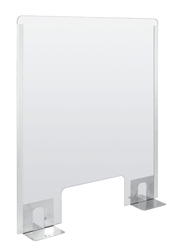 Schermo protettivo parafiato con feritoia per banconi e scrivanie - 660x760 mm