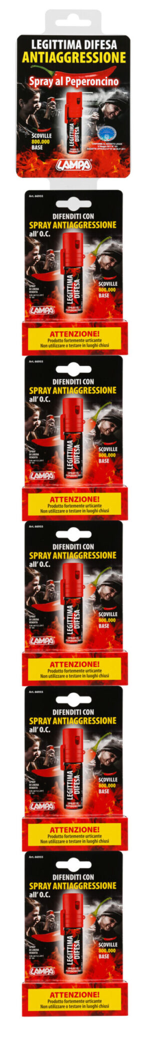 Spray antiaggressione al peperoncino 15 ml - Display 12 pz