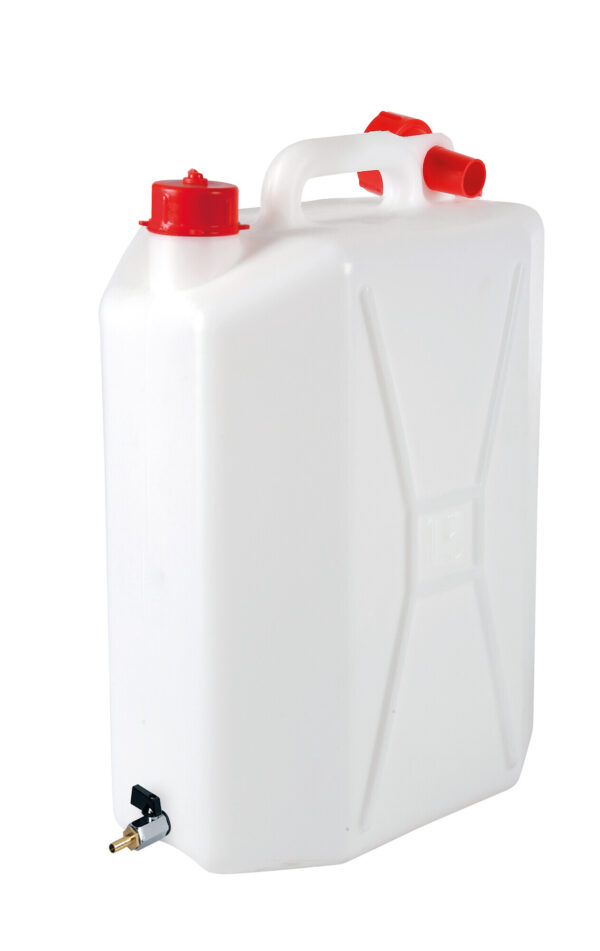 Tanica in polietilene con rubinetto in metallo - 15 L - Verticale