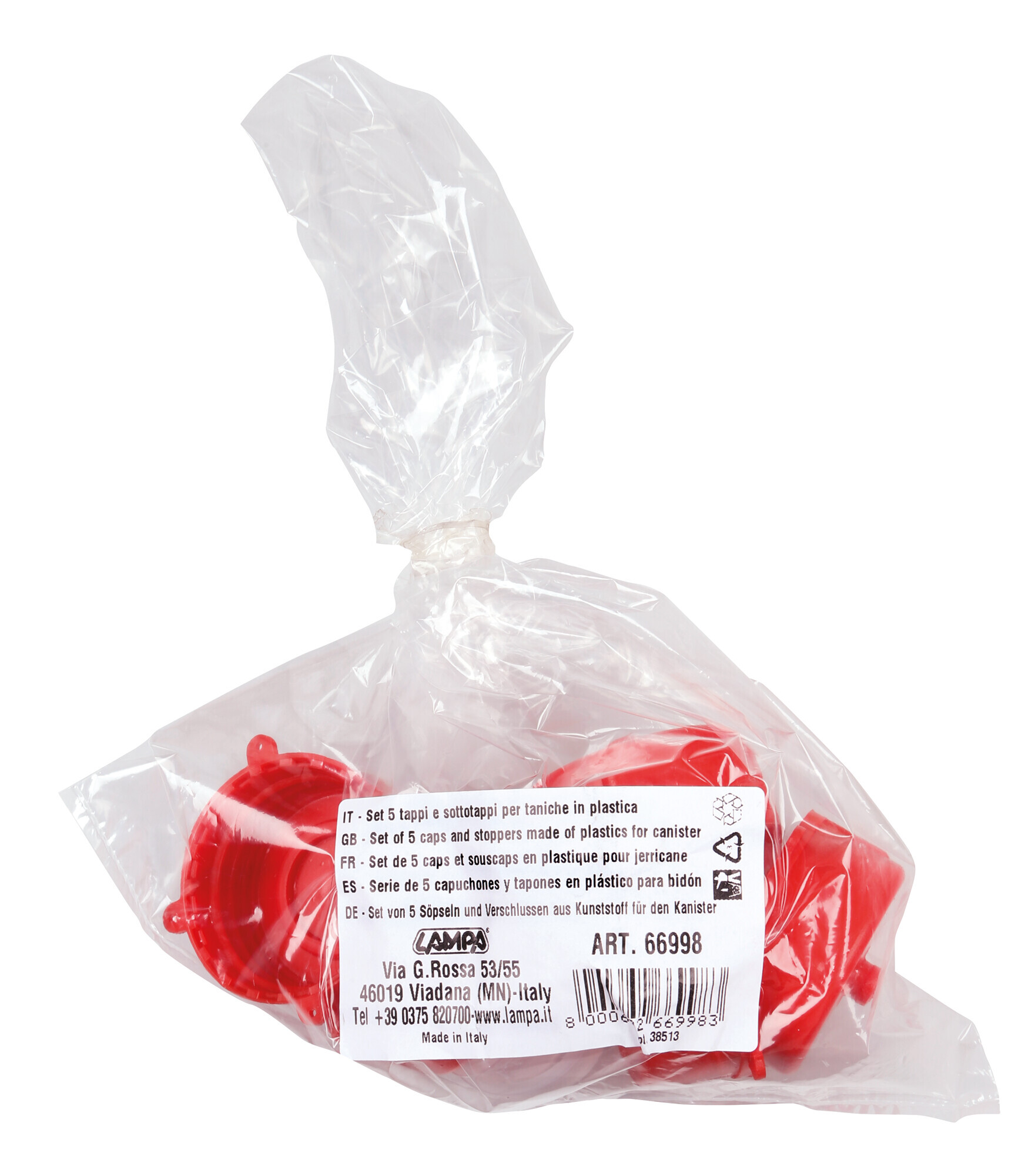 Set 5 tappi e sottotappi per taniche in plastica - immagine 2