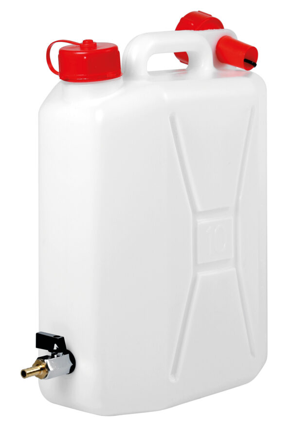 Tanica in polietilene con rubinetto in metallo - 10 L - Verticale