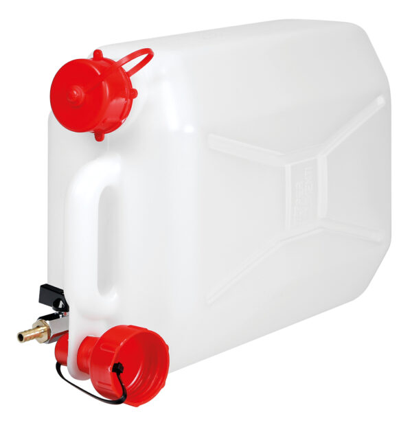 Tanica in polietilene con rubinetto in metallo - 10 L - Orizzontale