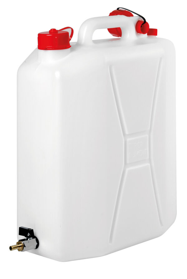 Tanica in polietilene con rubinetto in metallo - 20 L - Verticale