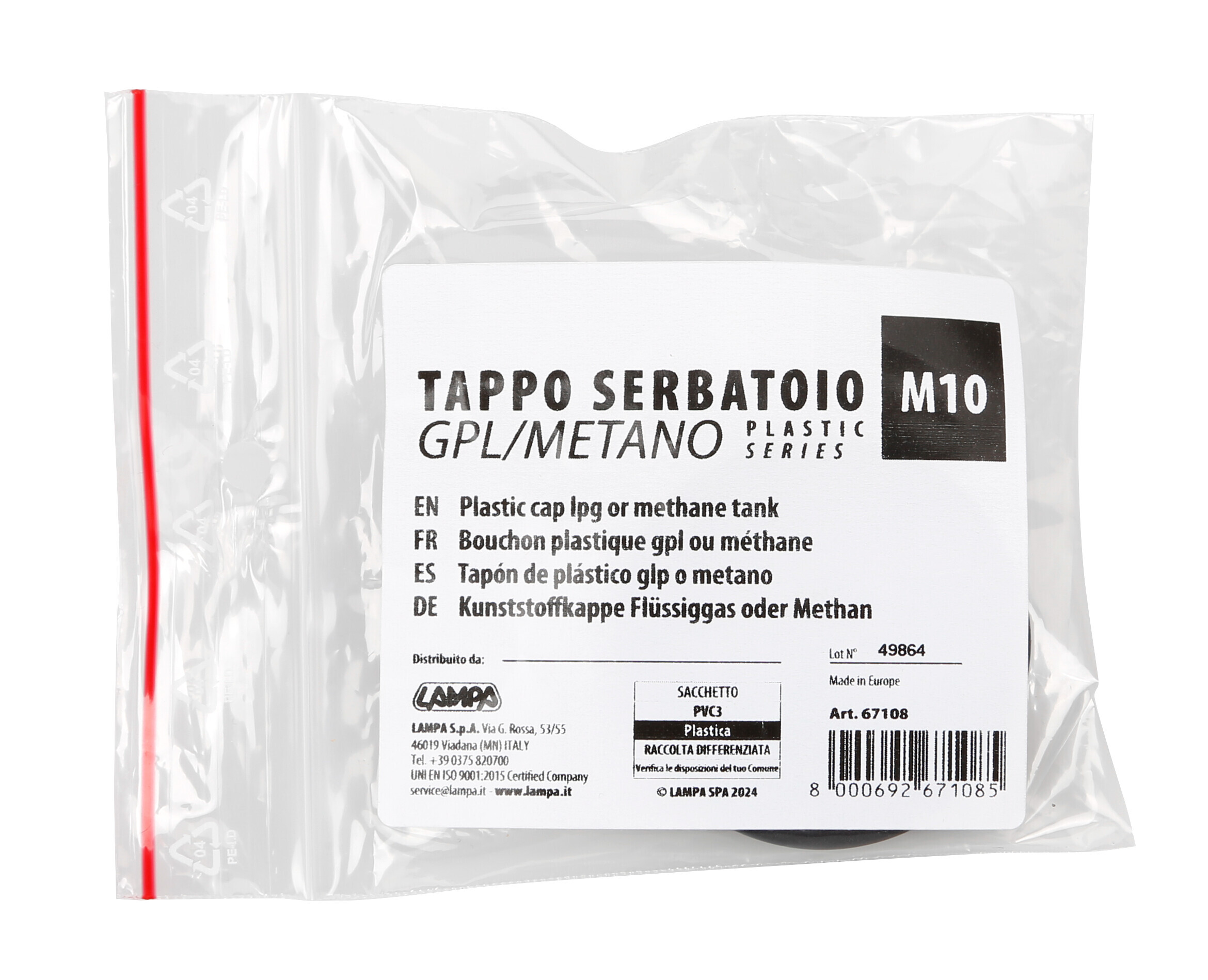Tappo in plastica per GPL o gas - M10 - immagine 3