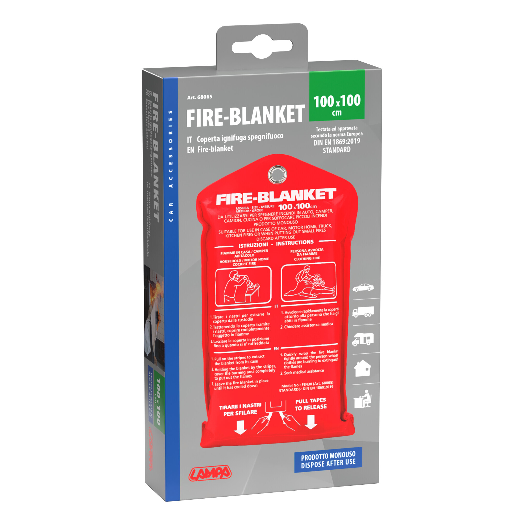 Coperta ignifuga spegnifuoco - 100x100 cm - immagine 3