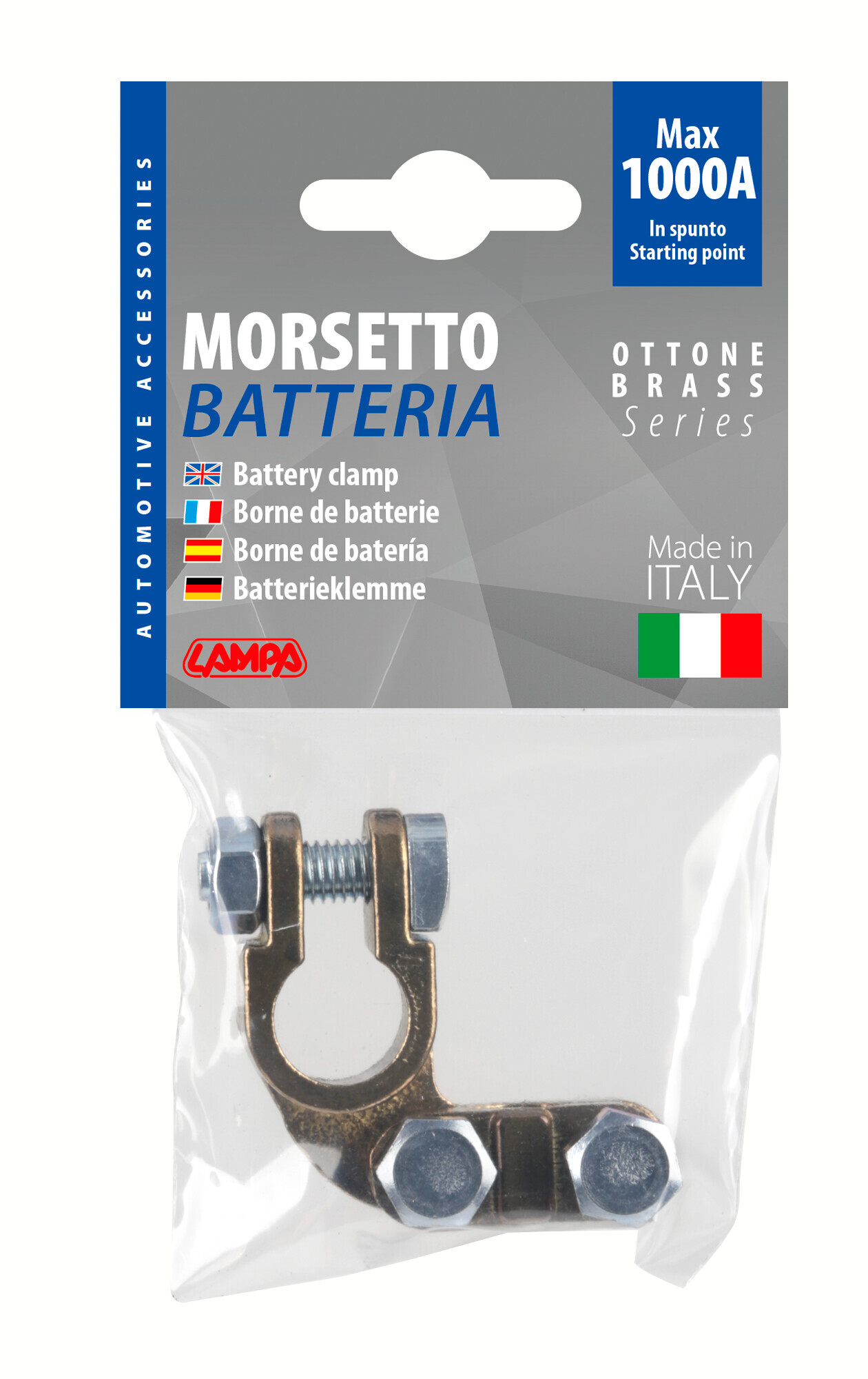Morsetto batteria pesante; fissaggio cavo a piastrina - max cavo Ø 70 mm² - Polo negativo - immagine 2