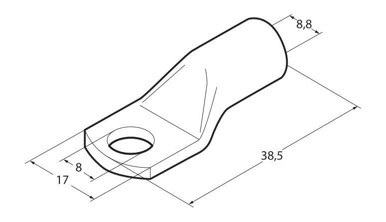 Set 5 pz capicorda da graffare in rame stagnato - sezione 35 mm² - foro 8 mm - immagine 3
