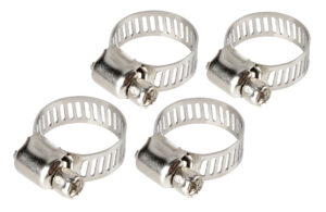 Fascette stringitubo in acciaio inox - set 4 pz - &harr; 8 mm - &Oslash; 13-19 mm