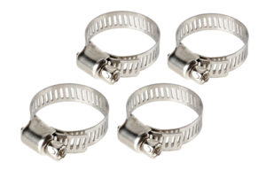 Fascette stringitubo in acciaio inox - set 4 pz - ↔ 8 mm - Ø 14-27 mm