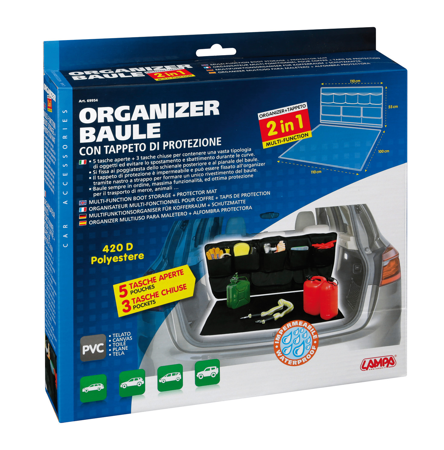 Organizer baule con tappeto di protezione - immagine 4