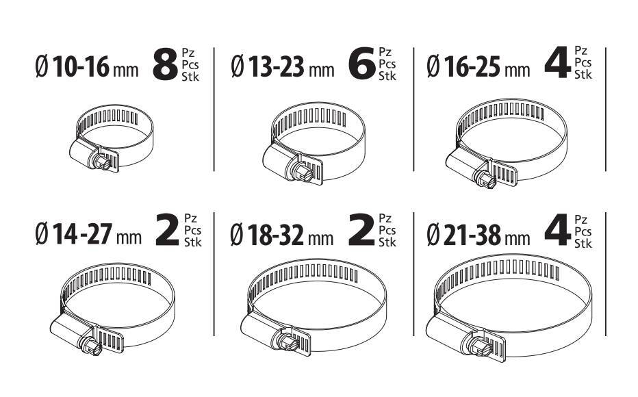 Kit fascette stringitubo in acciaio, 26 pz 3 Kit fascette stringitubo in acciaio, 26 pz - immagine 3