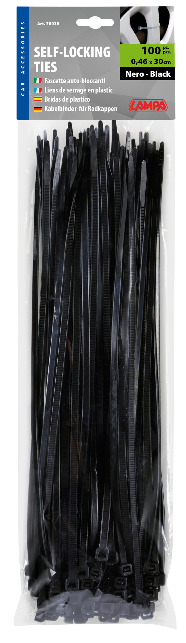 Fascette fermacavo 100 pz - 30 cm - Nero 1 Fascette fermacavo 100 pz - 30 cm - Nero