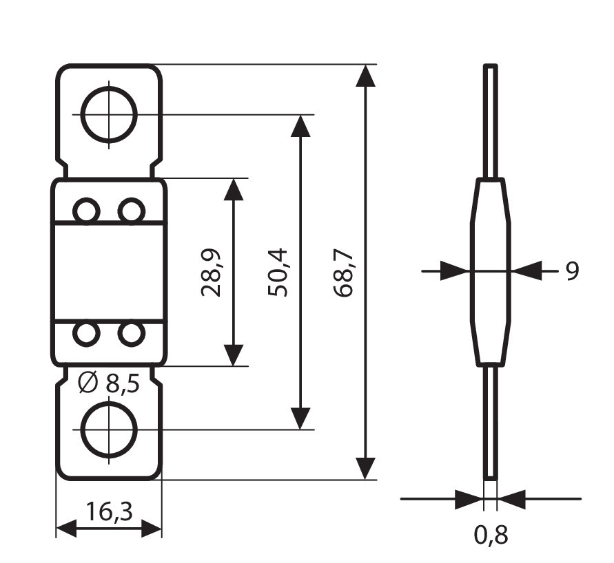 Maxi+, fusibile lamellare tipo ANL 12/32V - 80A - immagine 4