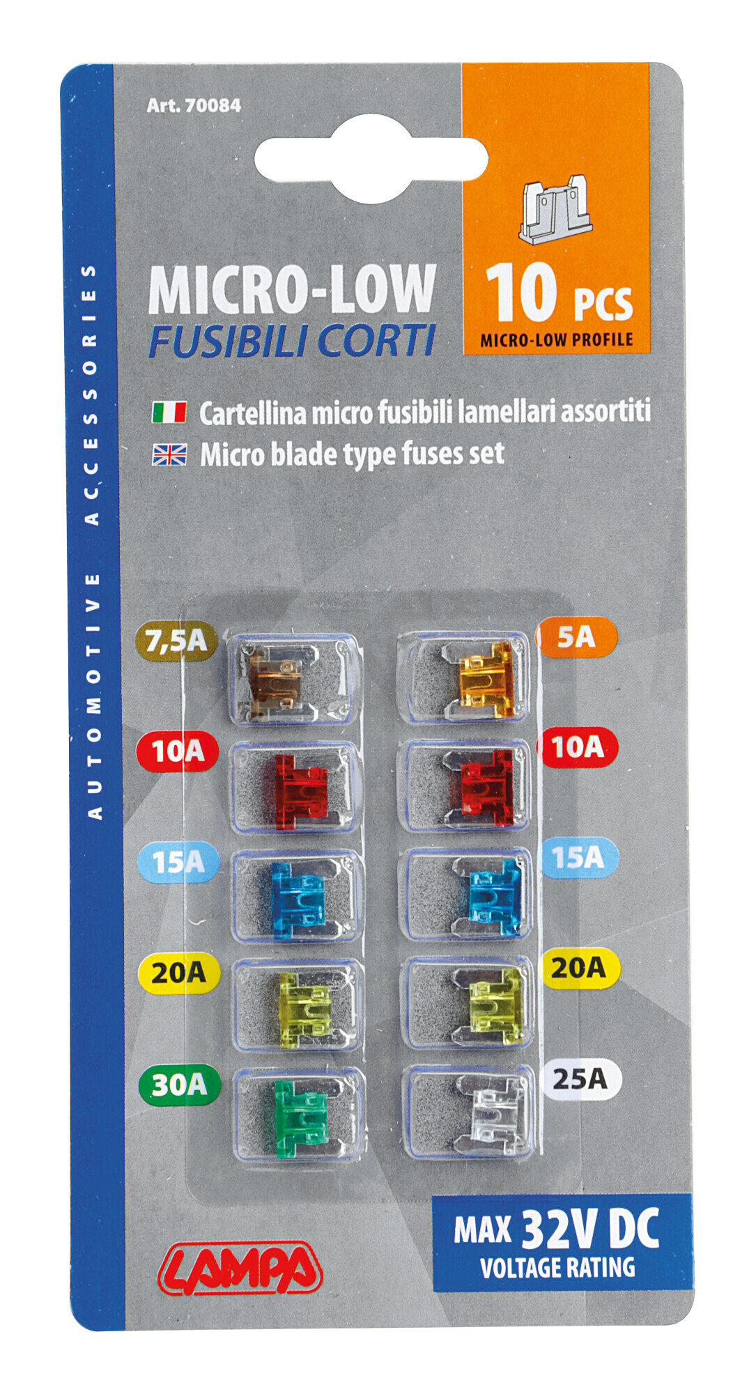 Set 10 fusibili lamellari micro-low profile, 12/32V - immagine 2