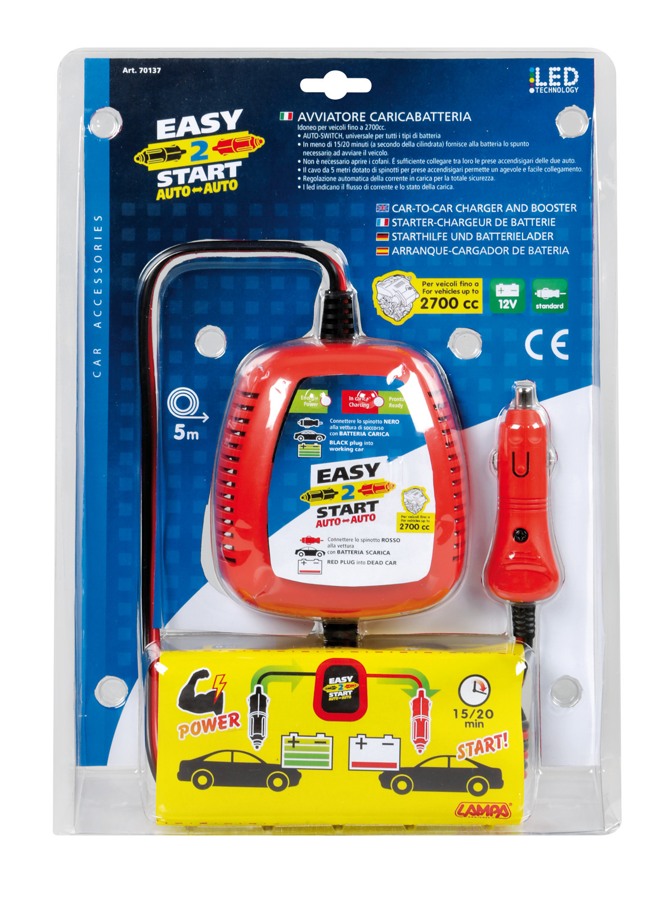Easy 2 Start, avviatore caricabatteria, 12V - immagine 2