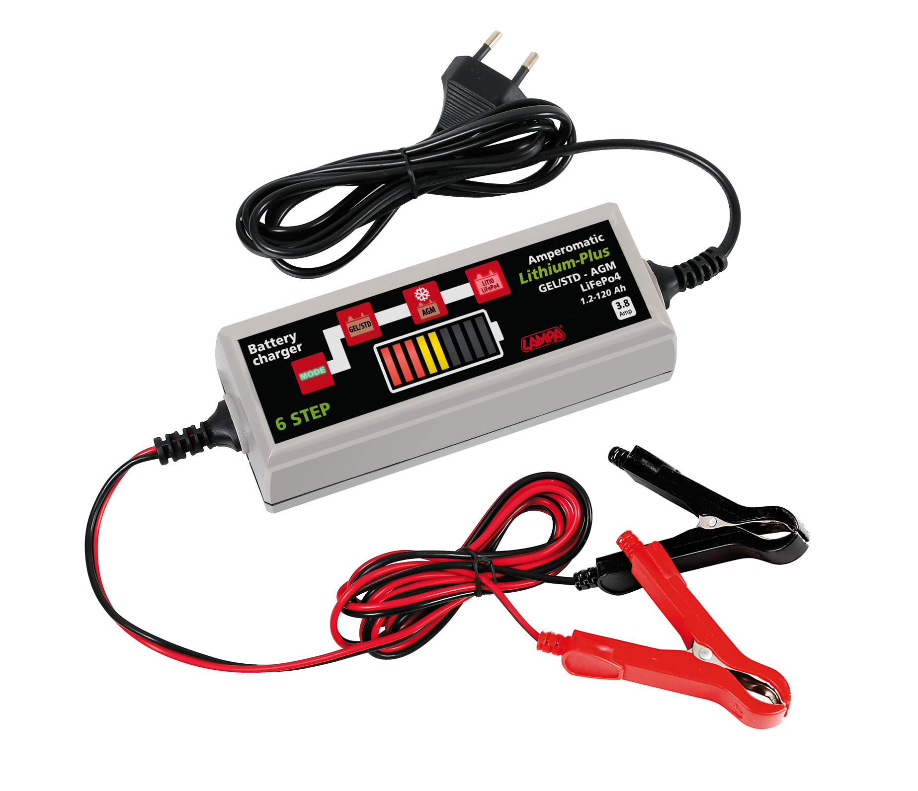 Amperomatic Lithium-Plus, caricabatteria intelligente, 12V - 3,8A