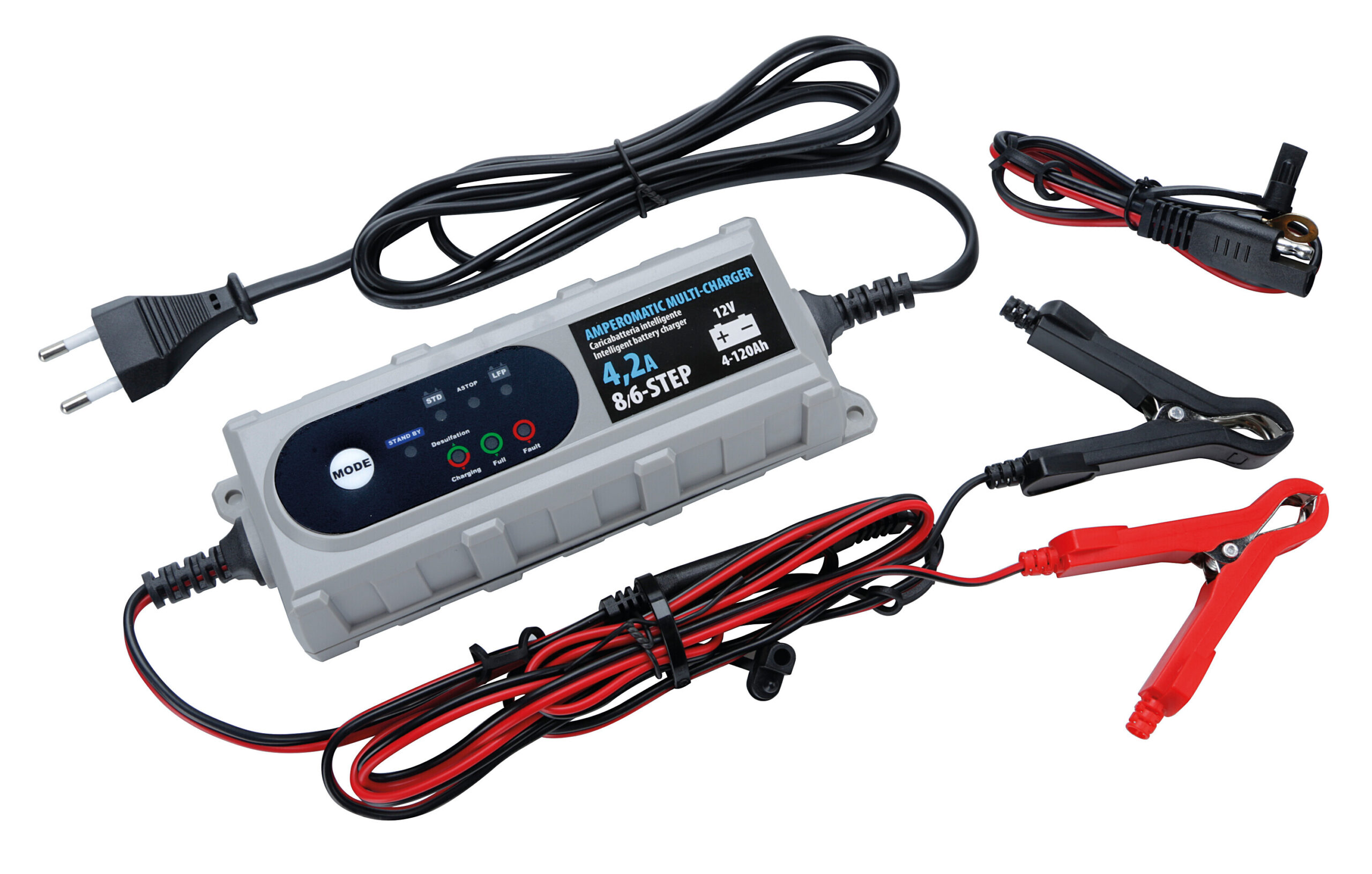 Amperomatic Multi-Charger, caricabatteria intelligente, 12V - 4,2A 1 Amperomatic Multi-Charger, caricabatteria intelligente, 12V - 4,2A