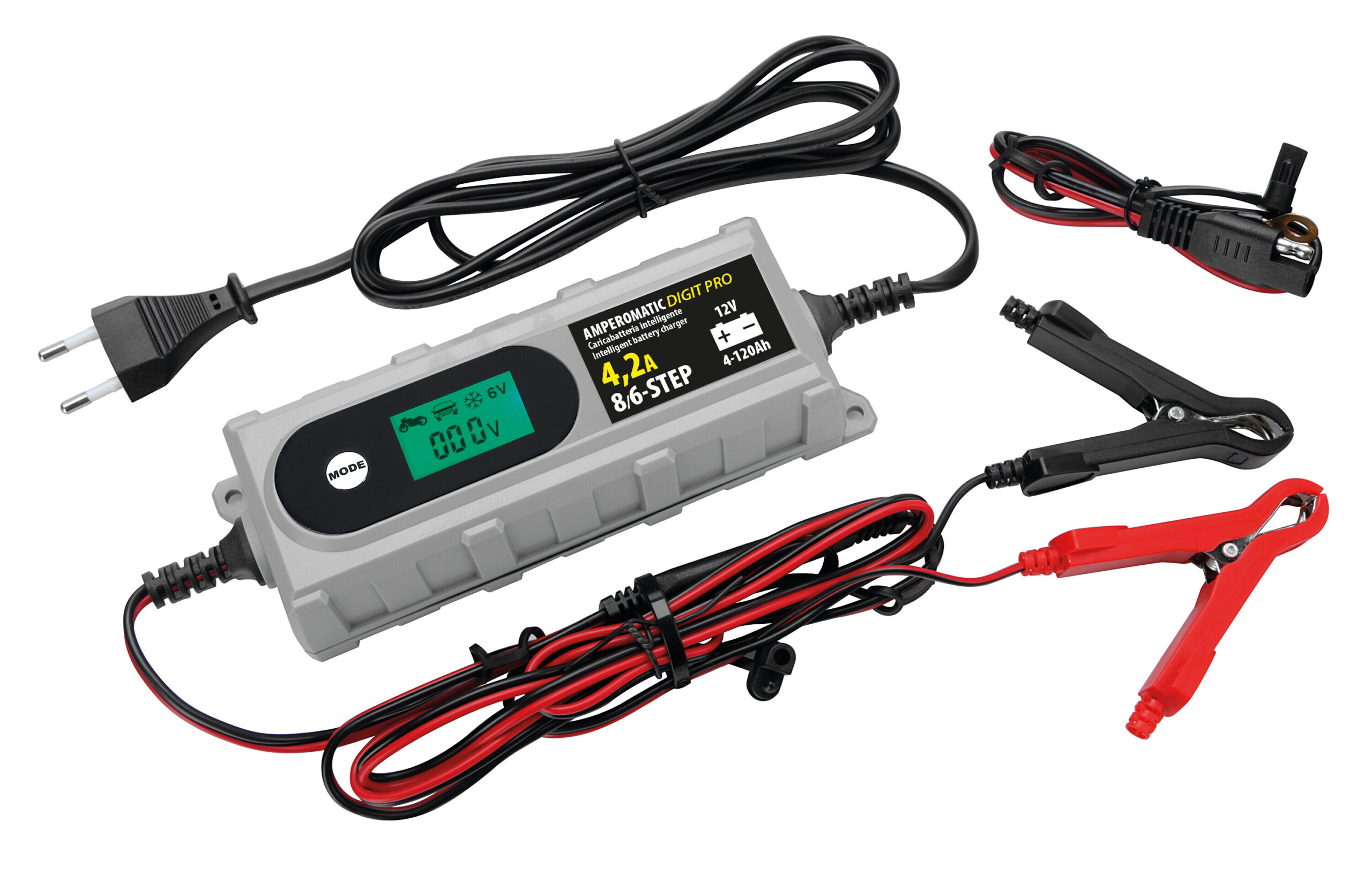 Amperomatic Digit Pro, caricabatteria intelligente, 12V - 4,2A 1 Amperomatic Digit Pro, caricabatteria intelligente, 12V - 4,2A