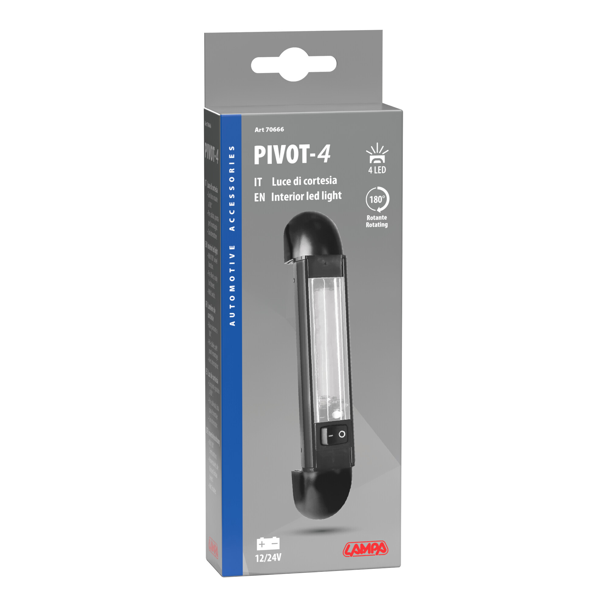 Pivot-4, luce di cortesia a 4 led, 12/24V - immagine 4