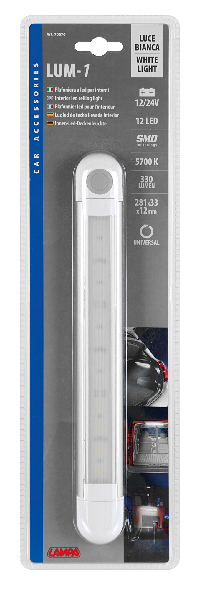 Lum-1, lampada a Led, 12/24V - immagine 3