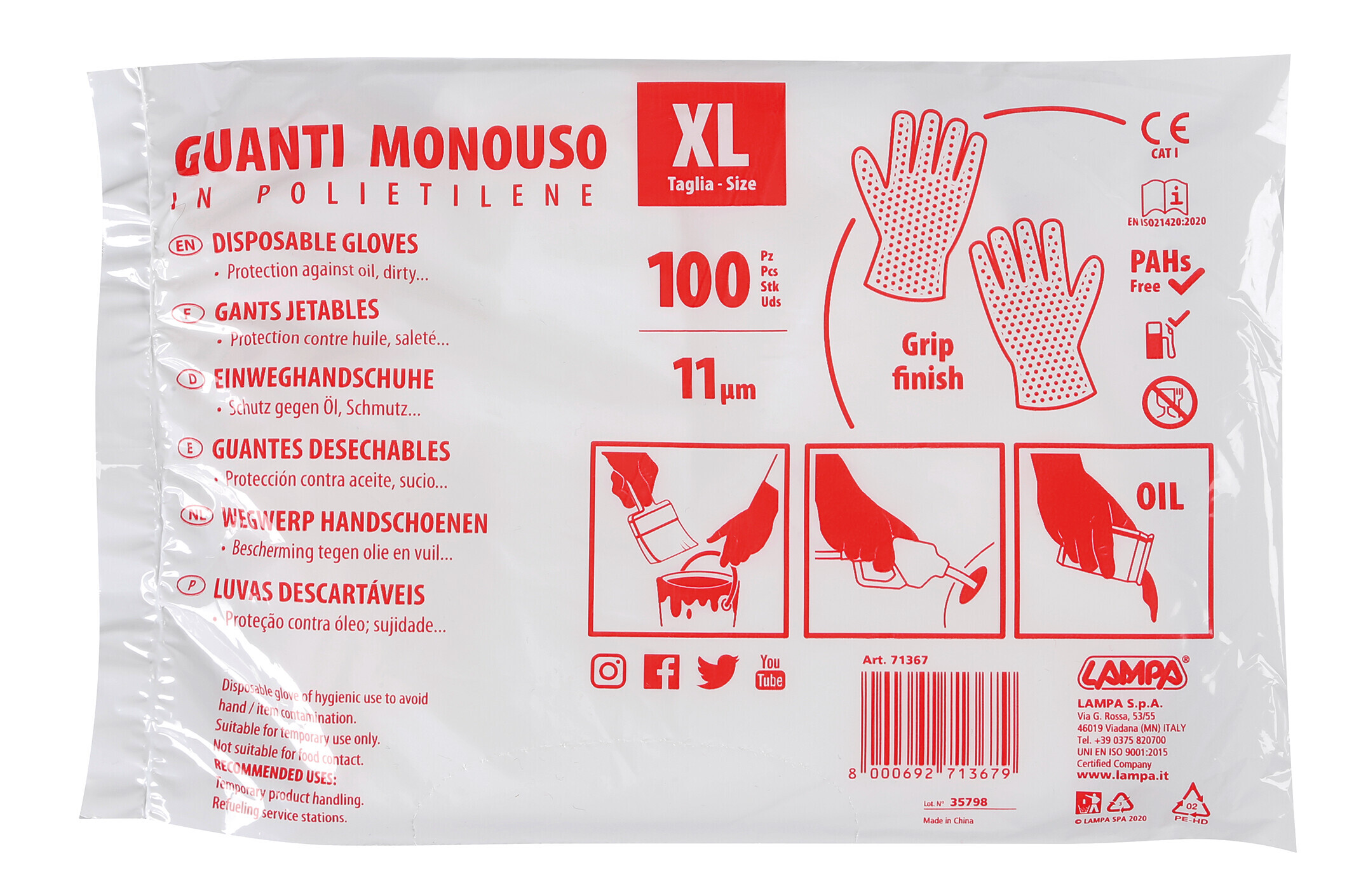 Guanti monouso - 100 pz (busta) 2 Guanti monouso - 100 pz (busta) - immagine 2