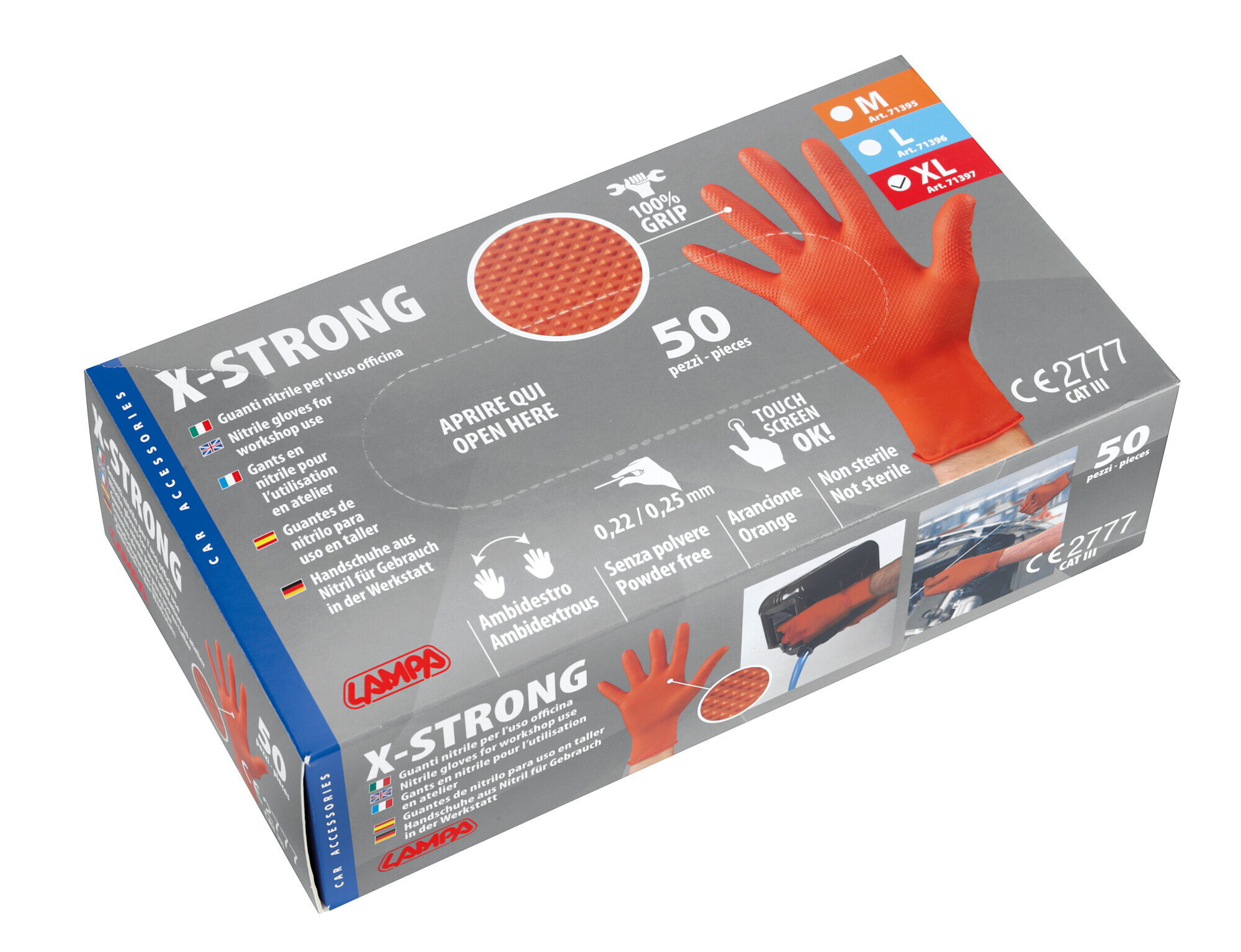 X-Strong, guanti in nitrile per uso officina - 50 pz - XL 2 X-Strong, guanti in nitrile per uso officina - 50 pz - XL - immagine 2