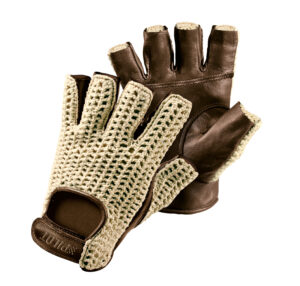 Pilot-1, guanti guida mezze dita - M - Marrone