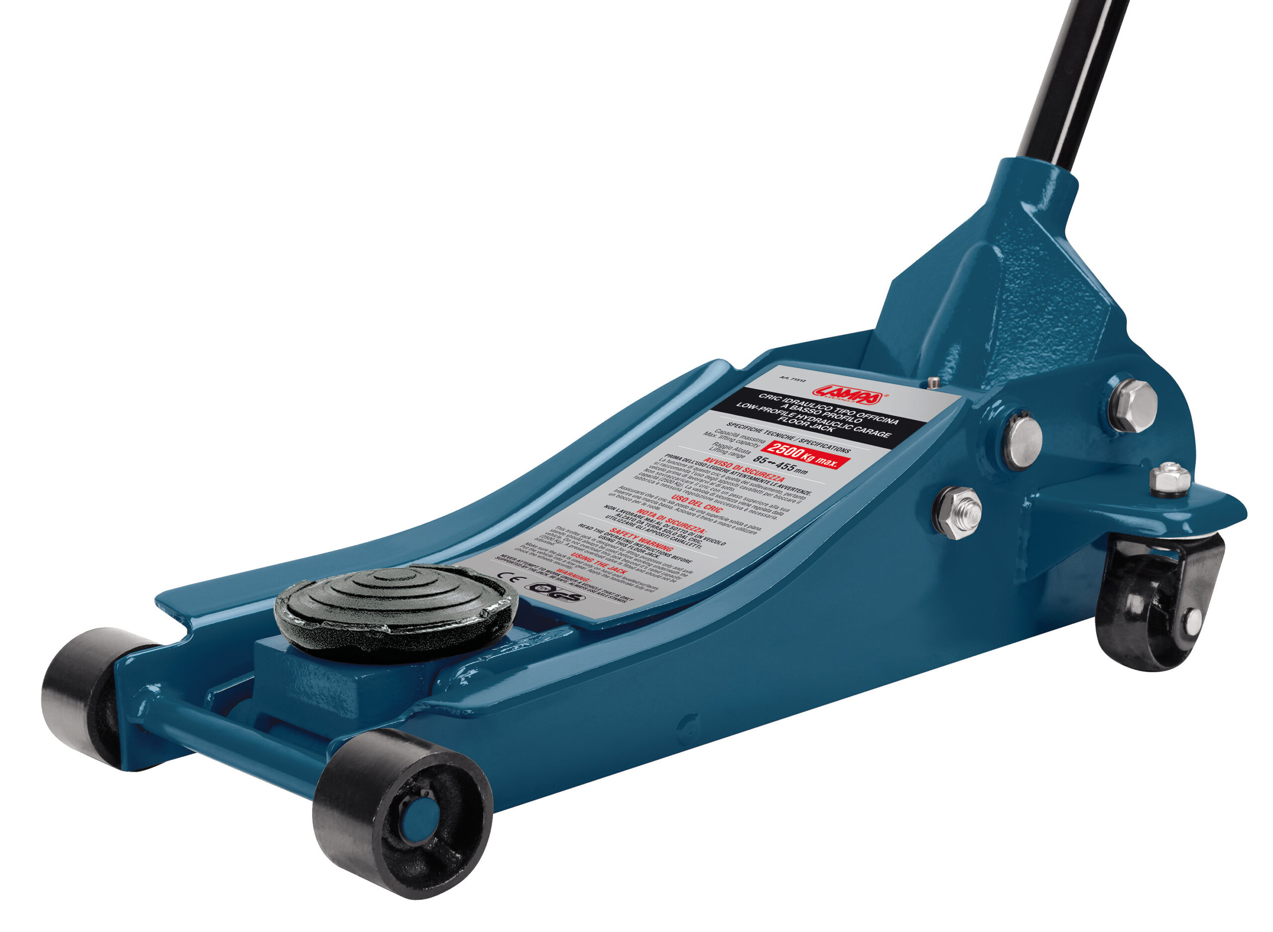 Cric idraulico a carrello, a basso profilo - 2.500 kg - immagine 3