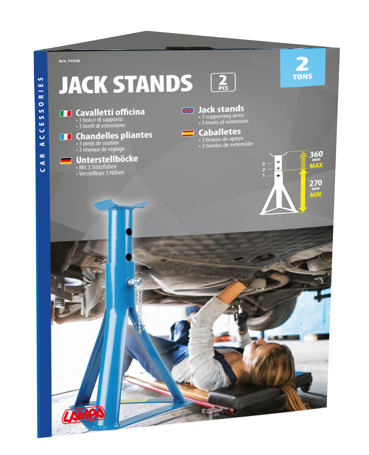 Coppia cavalletti officina - 2.000 kg - immagine 2