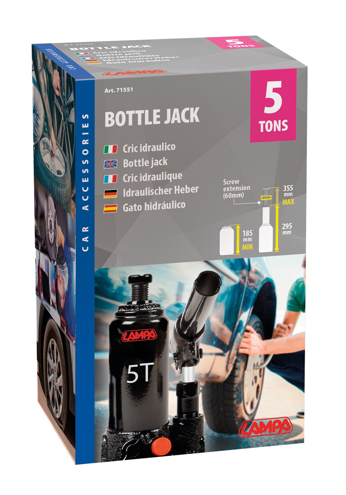 Cric idraulico - 5.000 kg - immagine 3