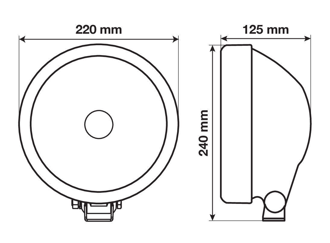 Saturn, faro alogeno di profondità con luce di posizione a led - Ø 220 mm - immagine 7