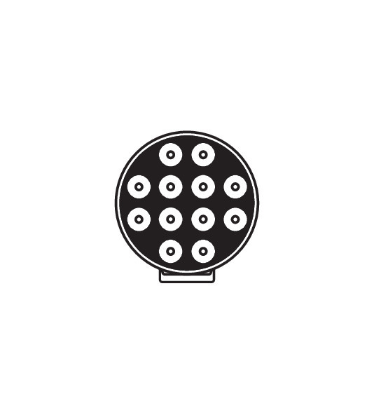 Orion, proiettore supplementare a 12 Led - 12/24V - Ø 215 mm - Nero - immagine 4