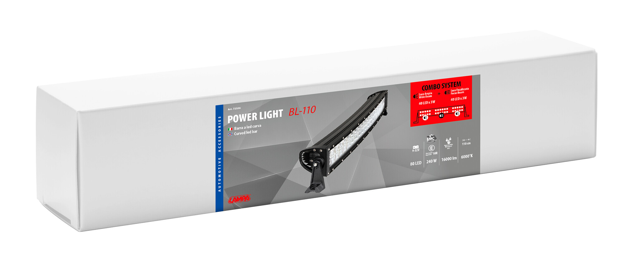 Barra a Led con struttura curva in alluminio, 12/24V - 110 cm - immagine 4