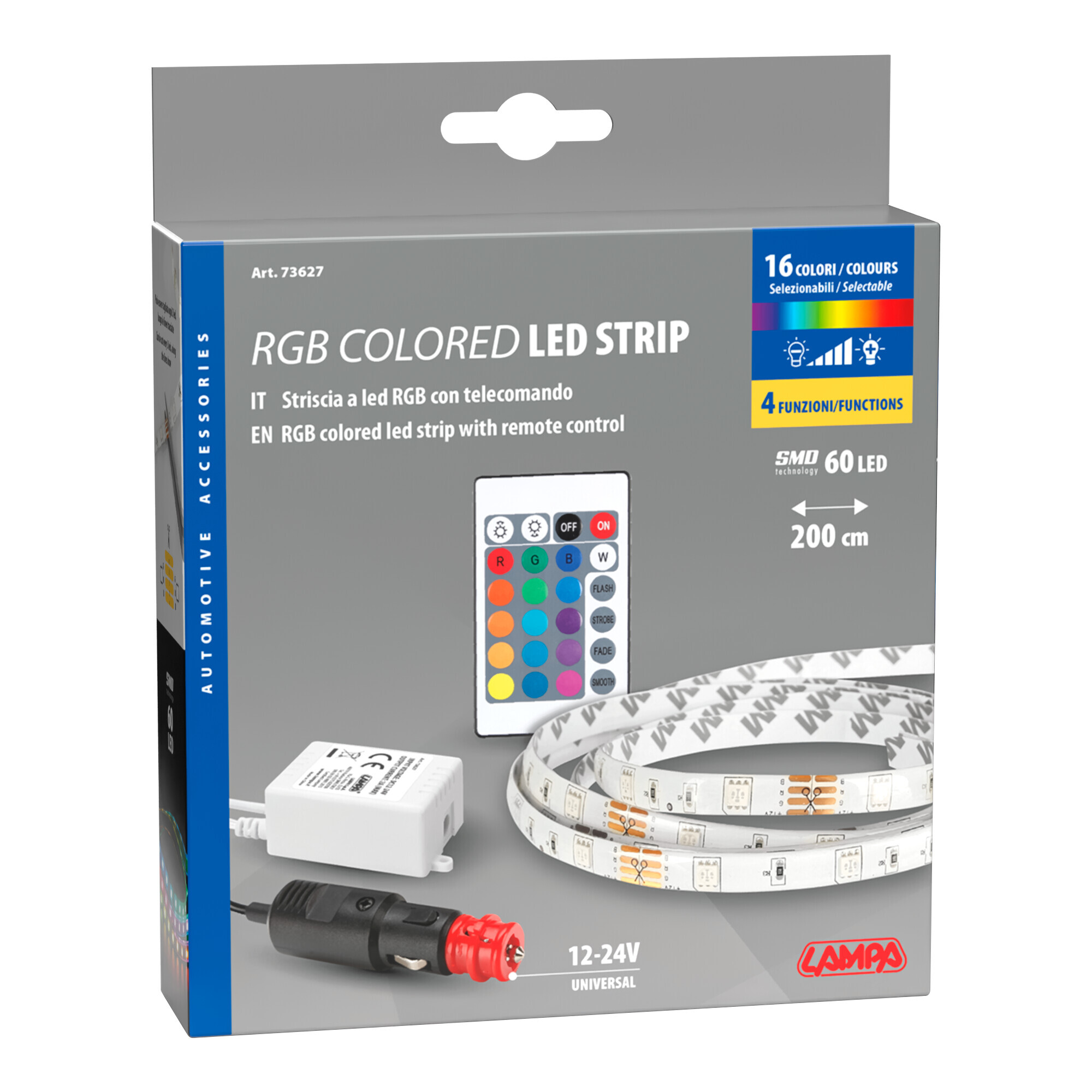Striscia adesiva a Led RGB, 12/24V - 200 cm - immagine 5