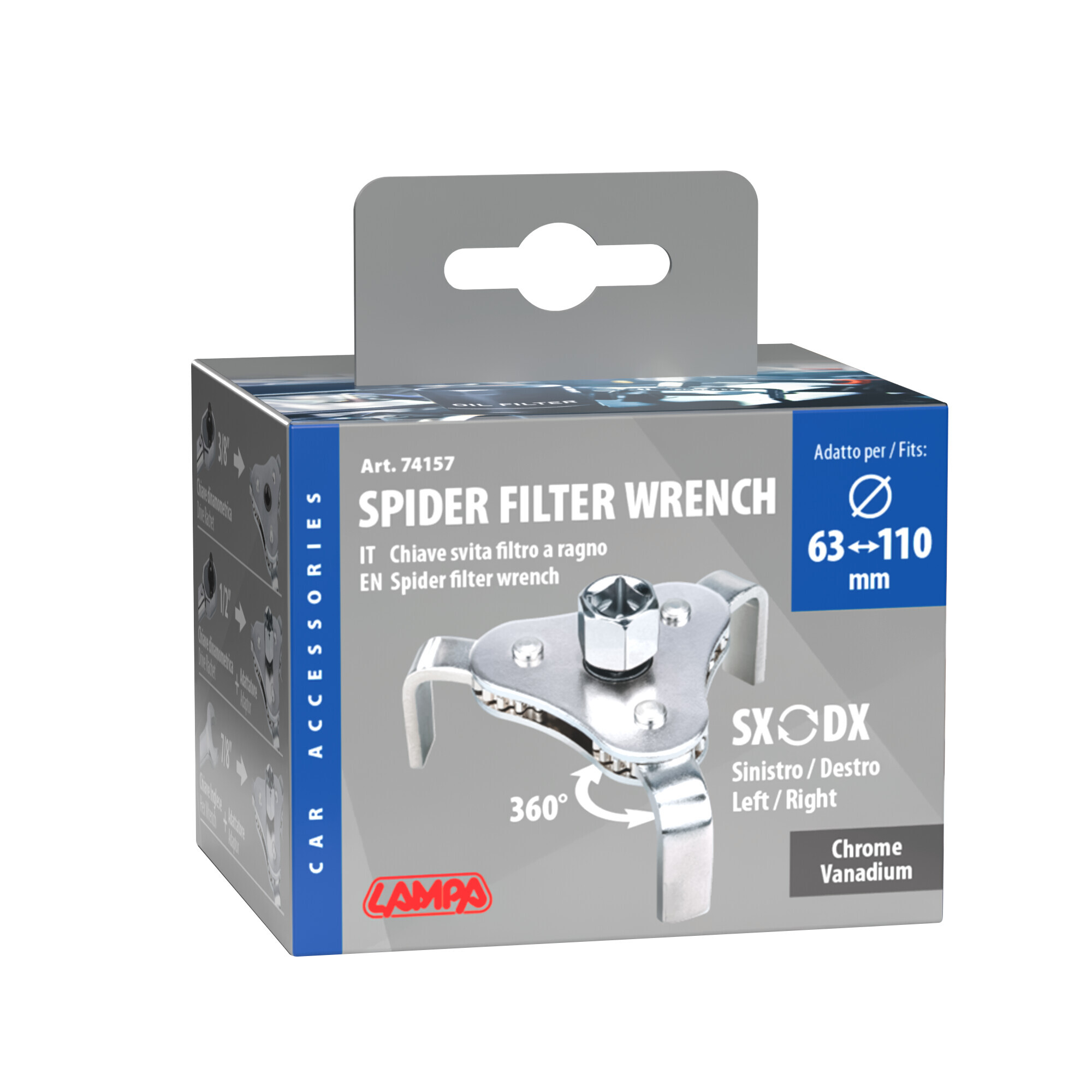 Chiave svita filtro a ragno, autoregolabile - Ø 63-110 mm - immagine 3