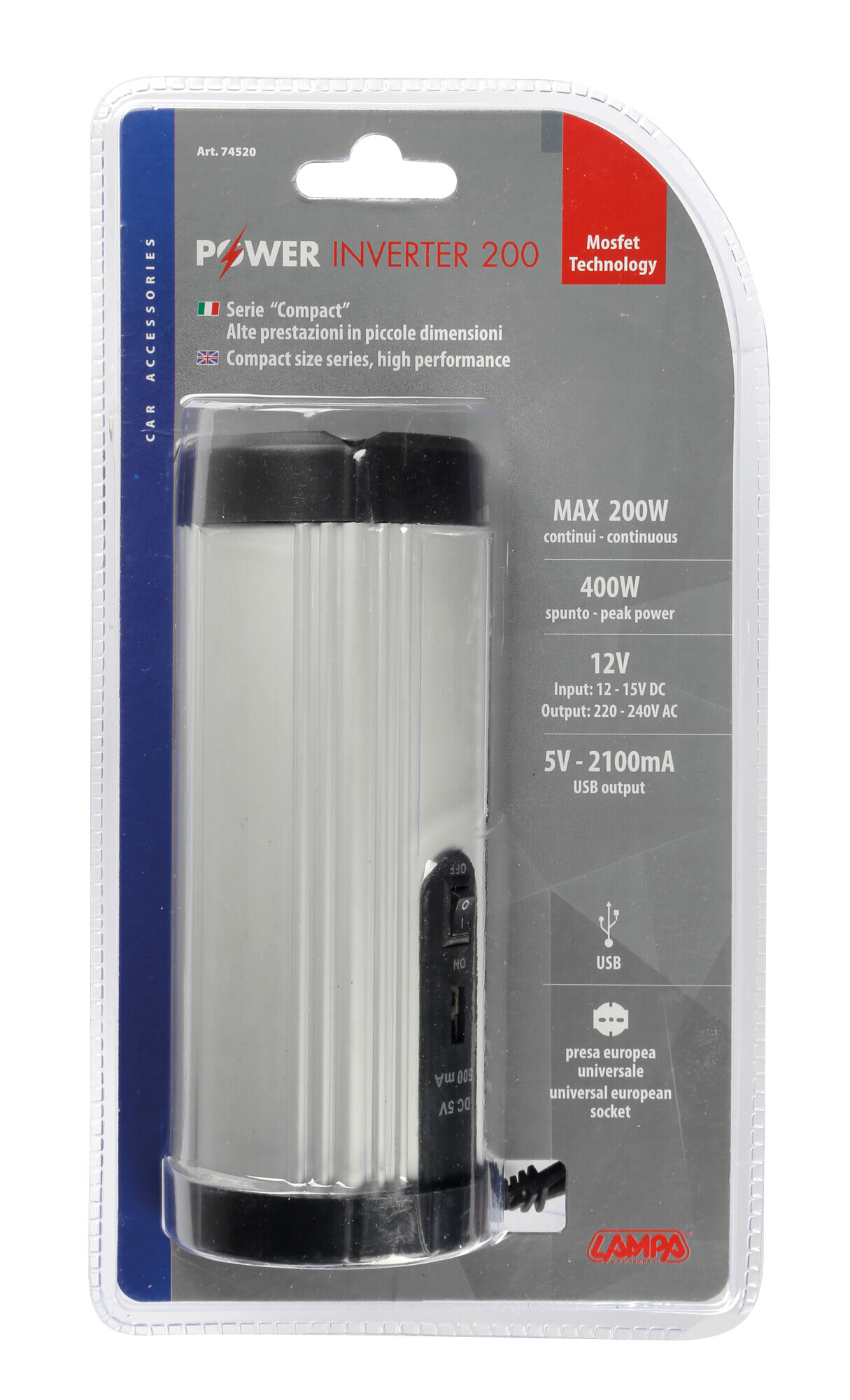 Power Inverter 200, trasformatore 12V > 220V - immagine 2