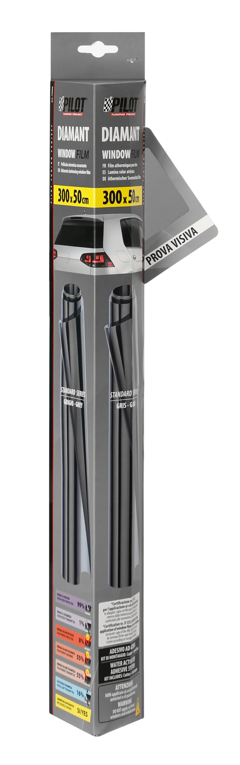 Diamant, pellicola oscurante - 300x50 cm - Grigio - immagine 2
