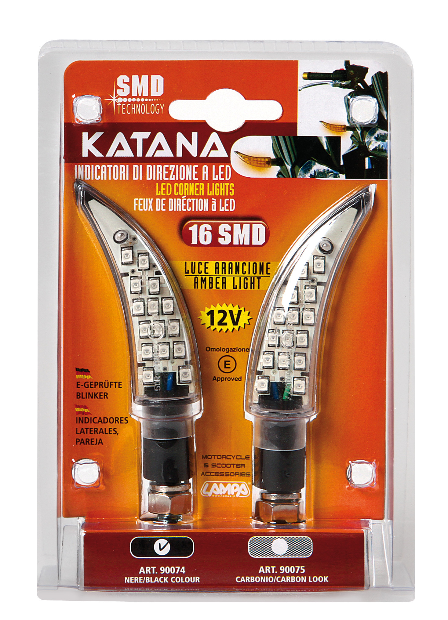 Katana, indicatori direzione a Led - 12V LED - Nero - immagine 2