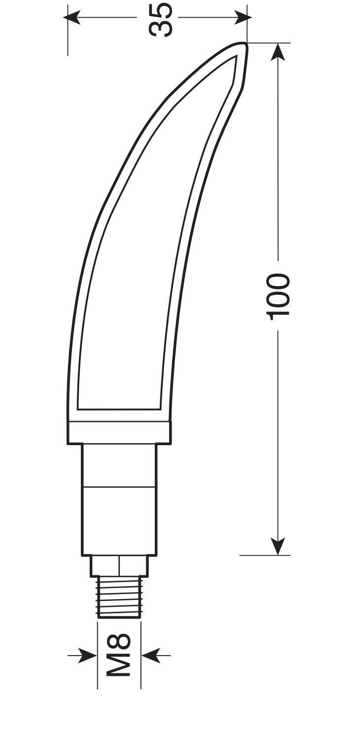Katana, indicatori direzione a Led - 12V LED - Nero - immagine 3
