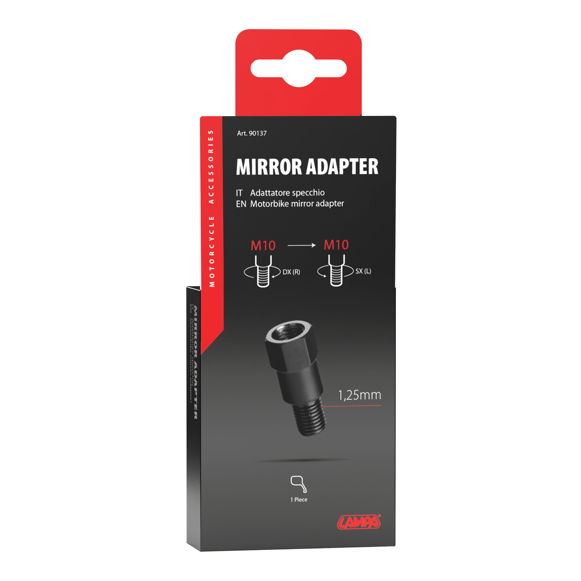 Adattatore per specchi moto - Filetto Ø 10 mm dx > Ø 10 mm sx - immagine 2