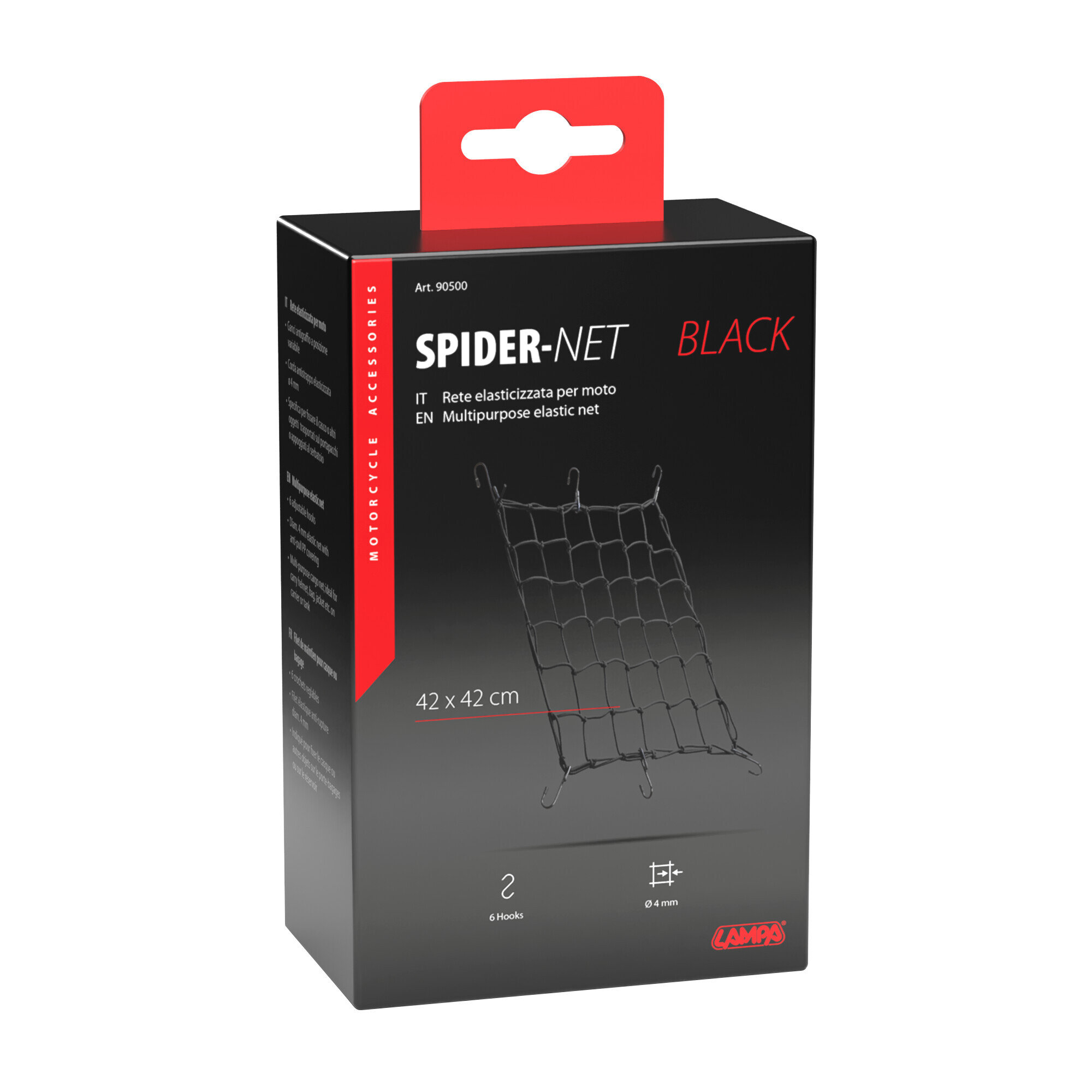 Spider, rete elasticizzata - Nero - immagine 3