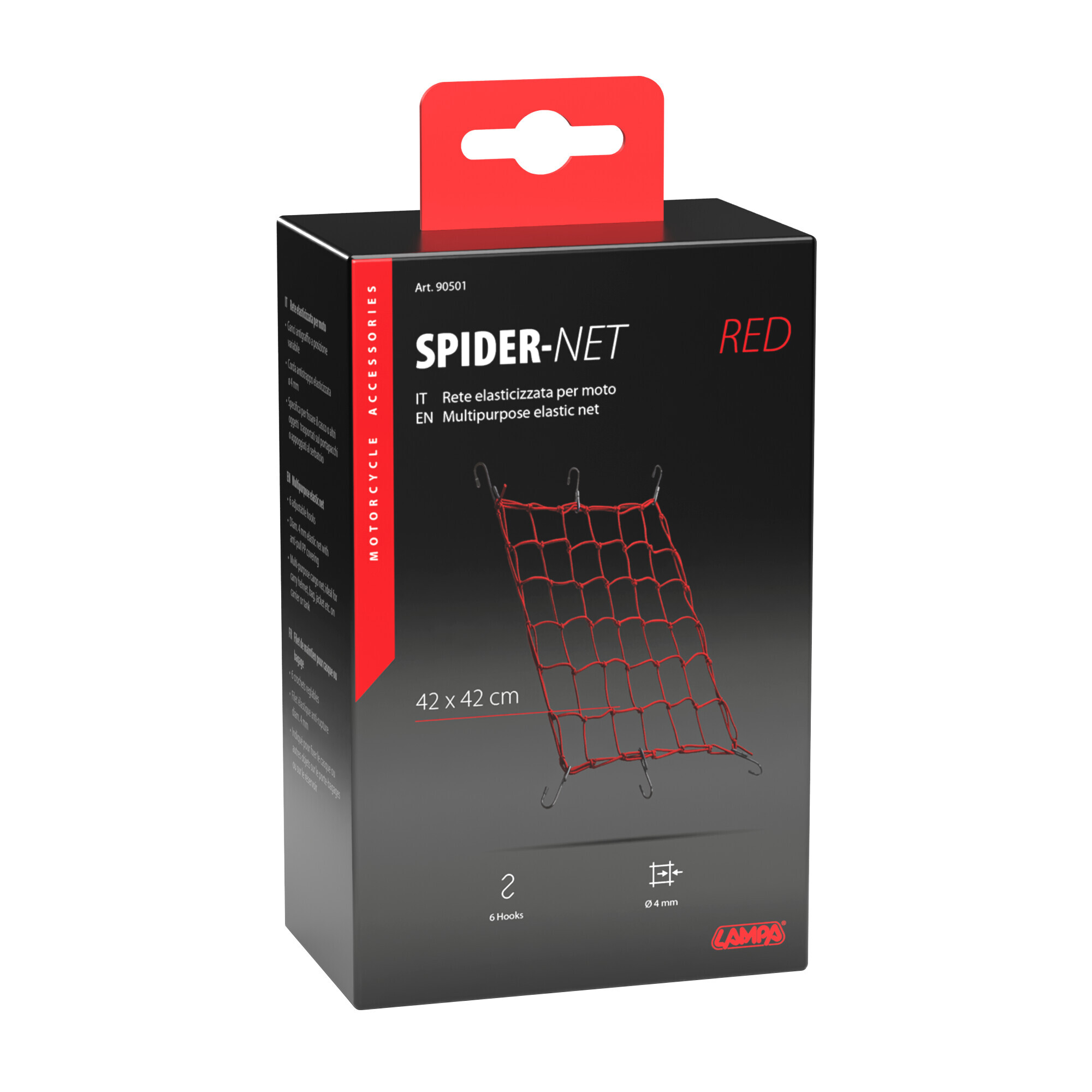 Spider, rete elasticizzata - Rosso - immagine 3
