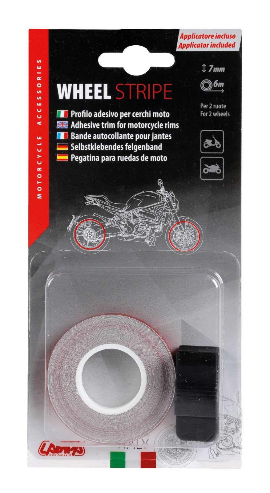 Wheel Stripe Reflective, profilo adesivo per cerchi ruota - Rosso 3 Wheel Stripe Reflective, profilo adesivo per cerchi ruota - Rosso - immagine 3